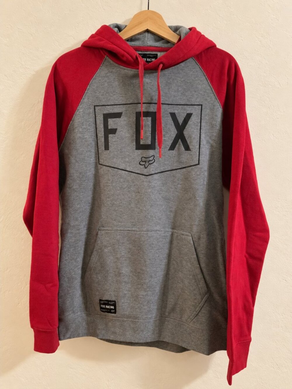 Fox Racing Gray & Red Hoodie — Medium — $30